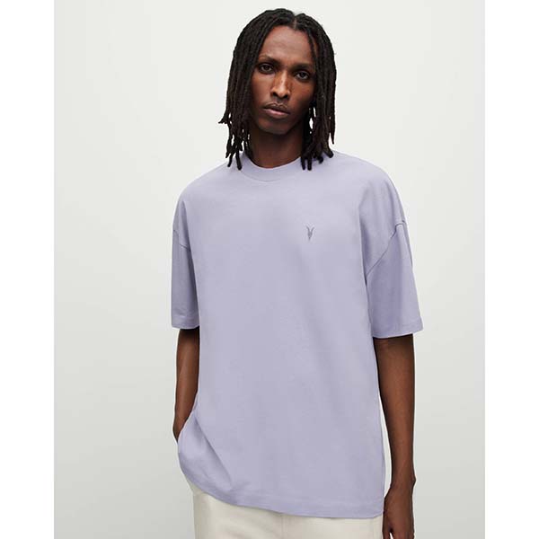 Allsaints Australia Mens Harding Oversized Crew T-Shirt Purple AU23-652